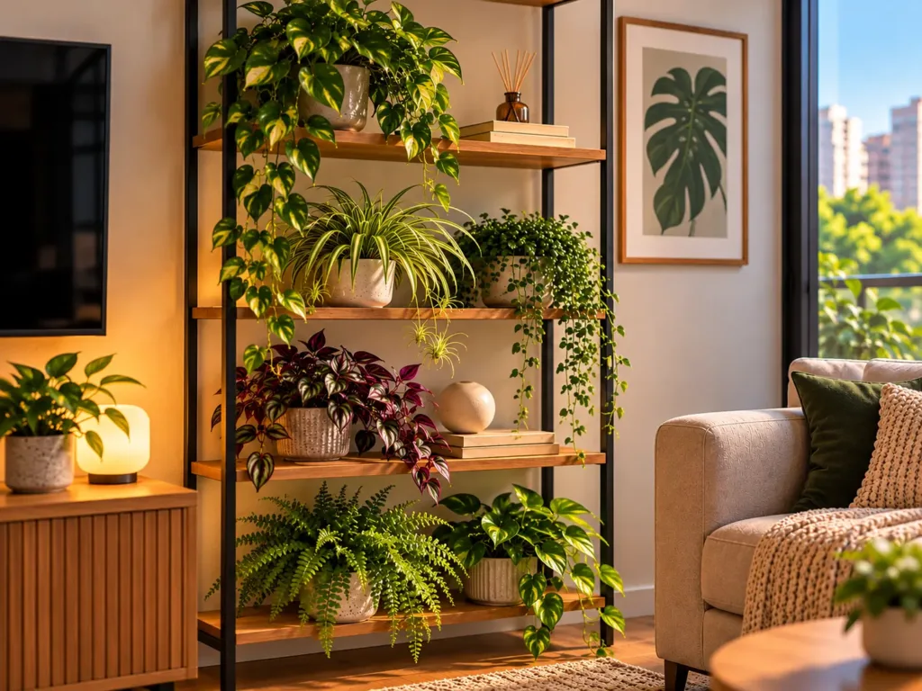 Plantas para colocar em prateleiras sem ocupar muito espaço Antes de escolher a planta, observe a prateleira