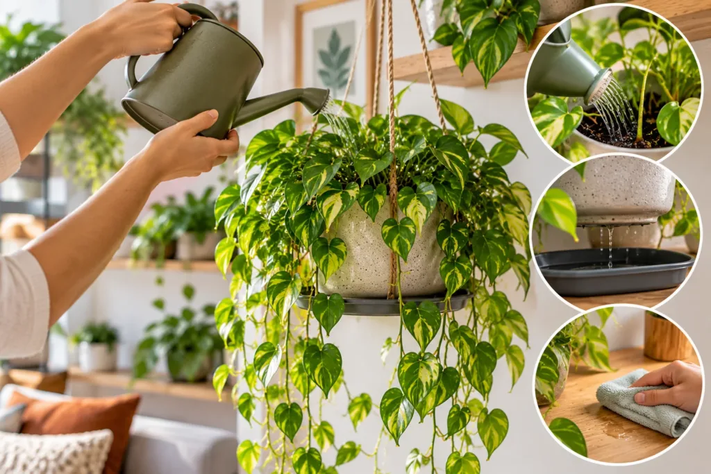 Como regar plantas pendentes sem molhar o apartamento inteiro