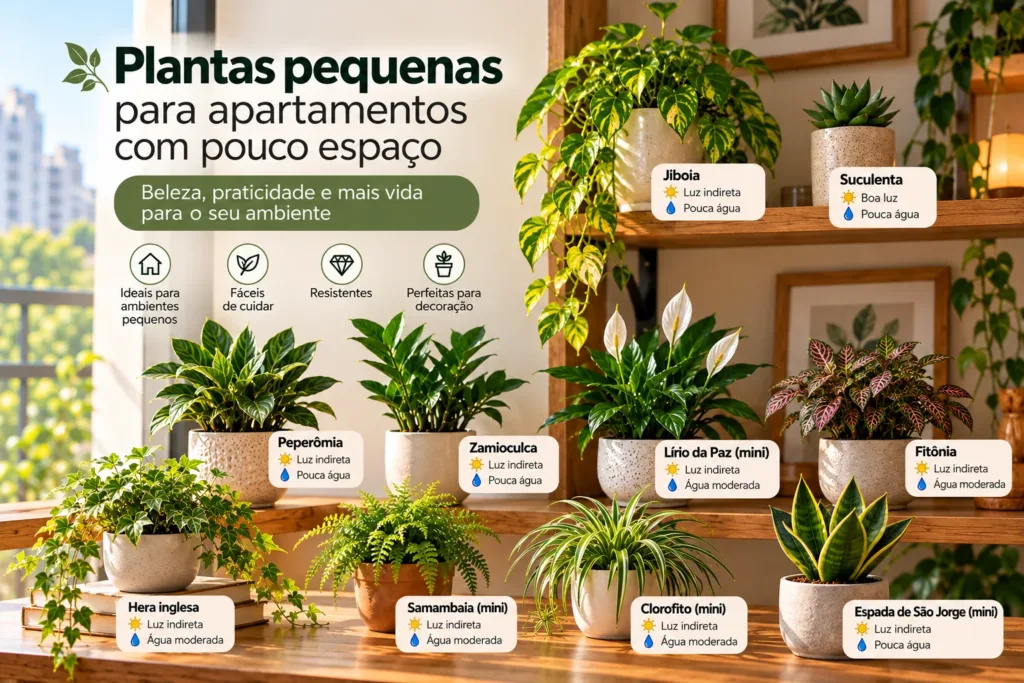 Plantas pequenas para cultivar em apartamentos com pouco espaço