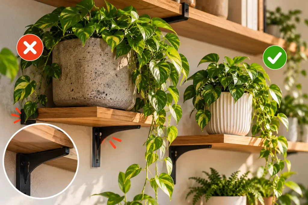 Plantas para colocar em prateleiras sem ocupar muito espaço O peso do vaso merece mais atenção do que parece